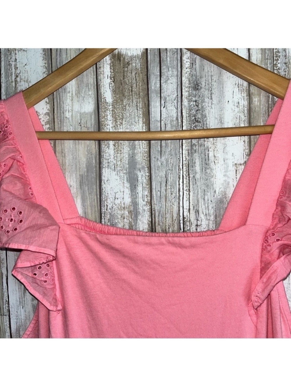 J.Crew Pink Eyelet Smocked Midi Dress Ruffle Sleeve Cottagecore NWT Size Large - Picture 4 of 7